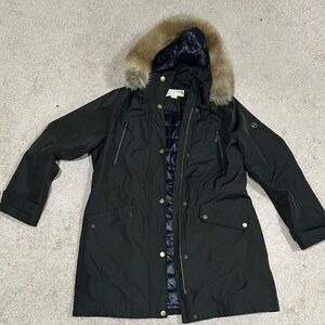 Michael Kors dark green women Jacket with Gold Buttons large